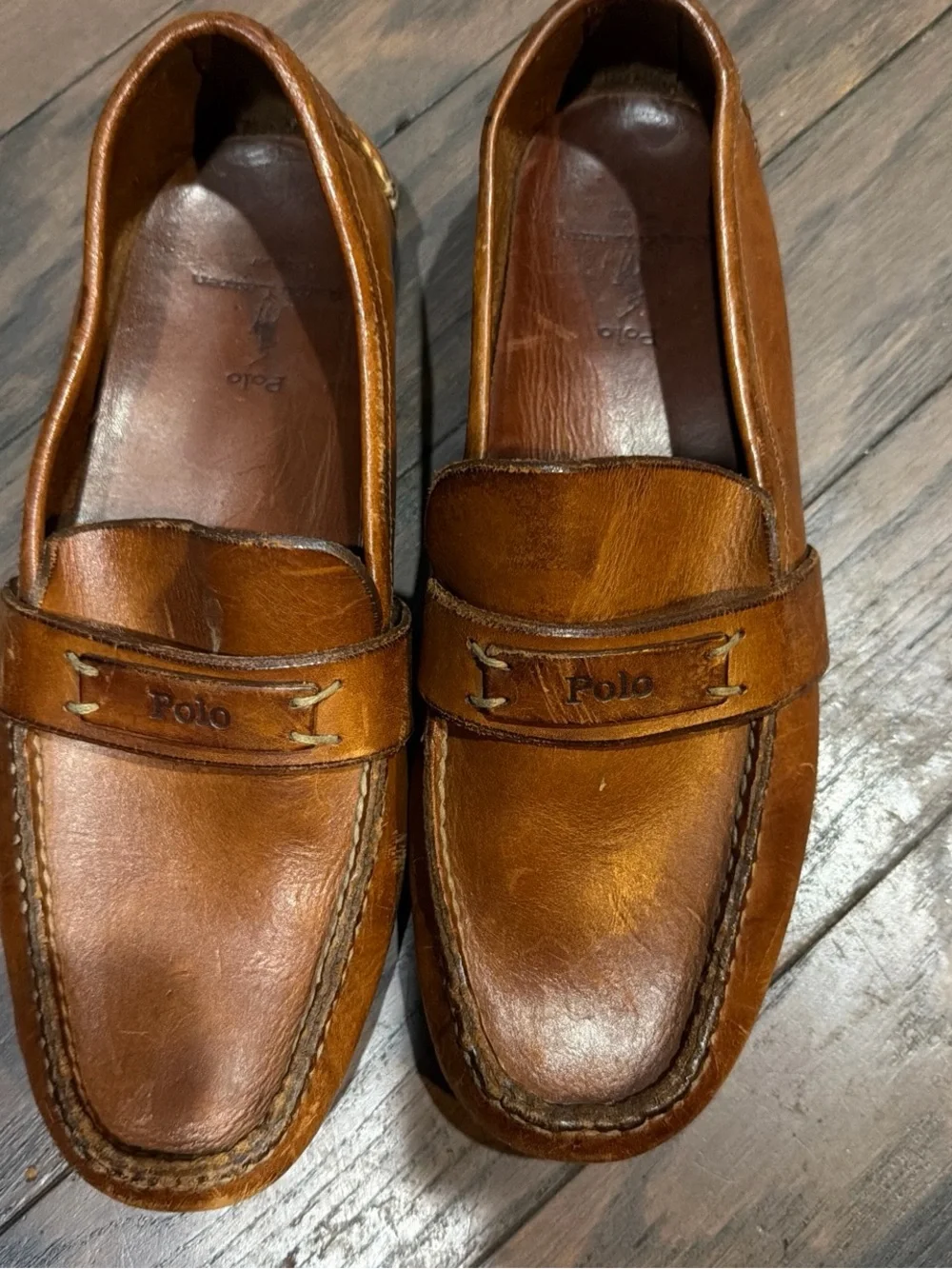 Vintage Men’s Ralph Lauren 💯 leather Loafer shoes size 9D